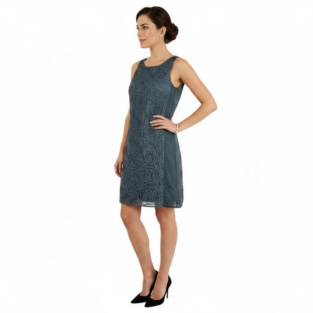 J.Crew Gray Tulle Floral Patterned Sleeveless Dress, US0
